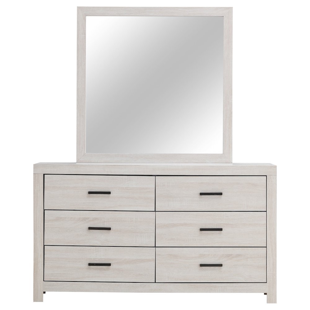 Brantford 6-drawer Dresser with Mirror Coastal White. Picture 3