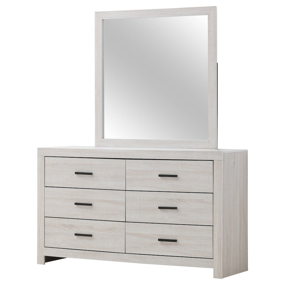 Brantford 6-drawer Dresser with Mirror Coastal White. Picture 4