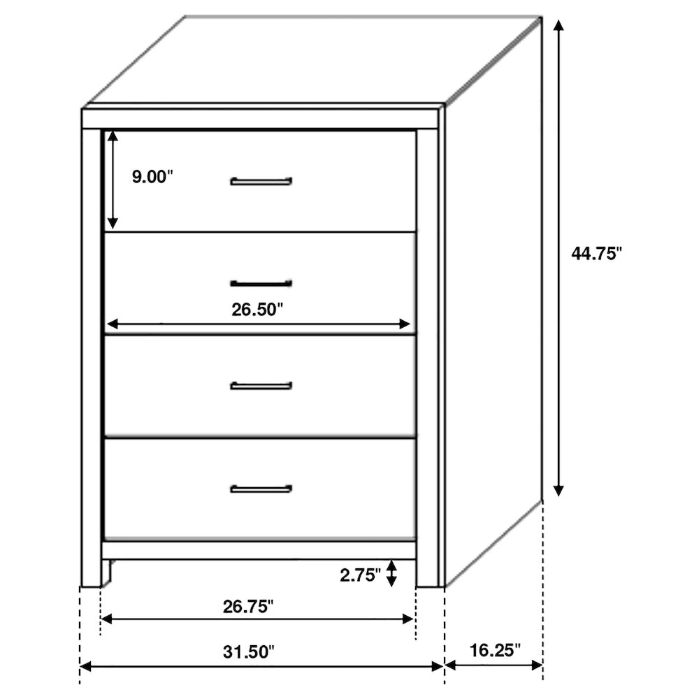 Brantford 4-drawer Bedroom Chest Coastal White. Picture 15