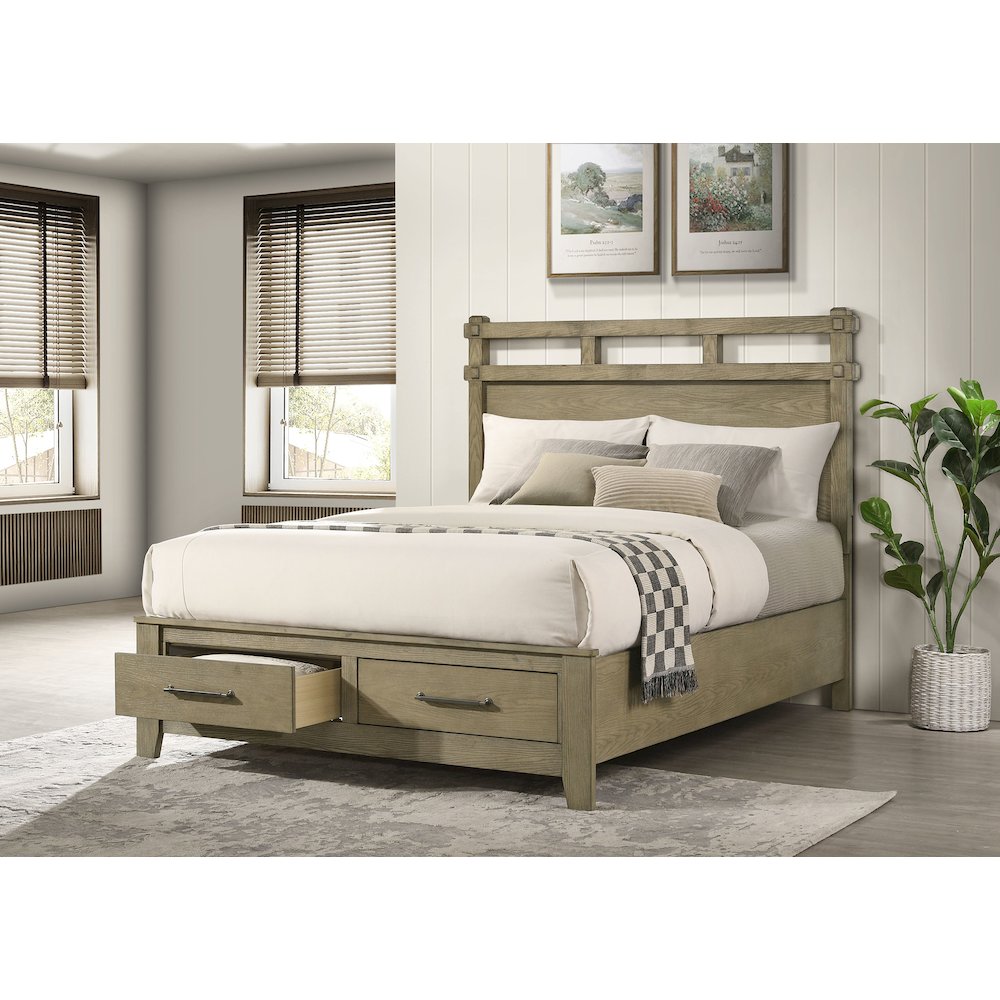 Hazlewood 59-inch Queen Panel Storage Bed Vineyard Oak. Picture 2