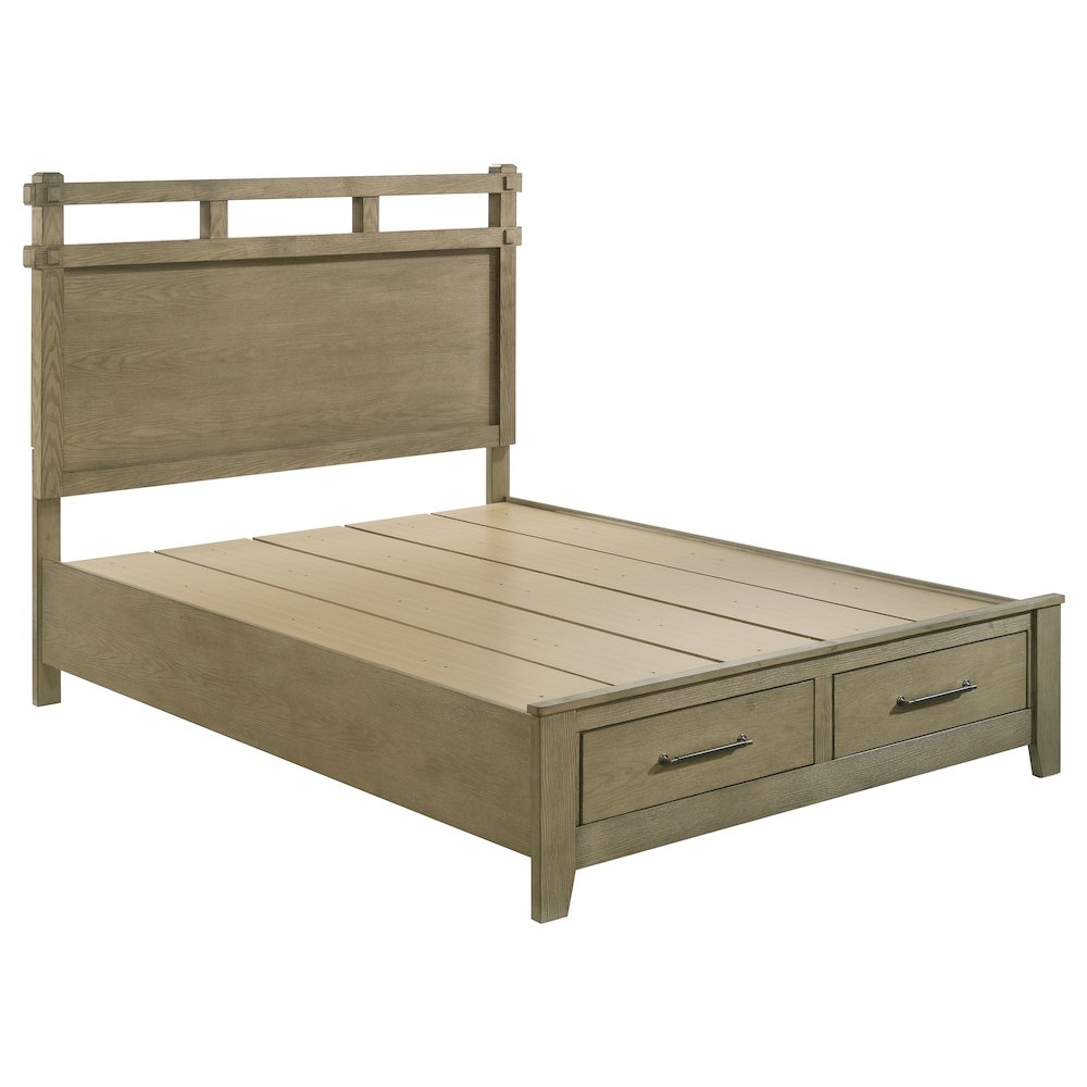 Hazlewood 59-inch Queen Panel Storage Bed Vineyard Oak. Picture 1