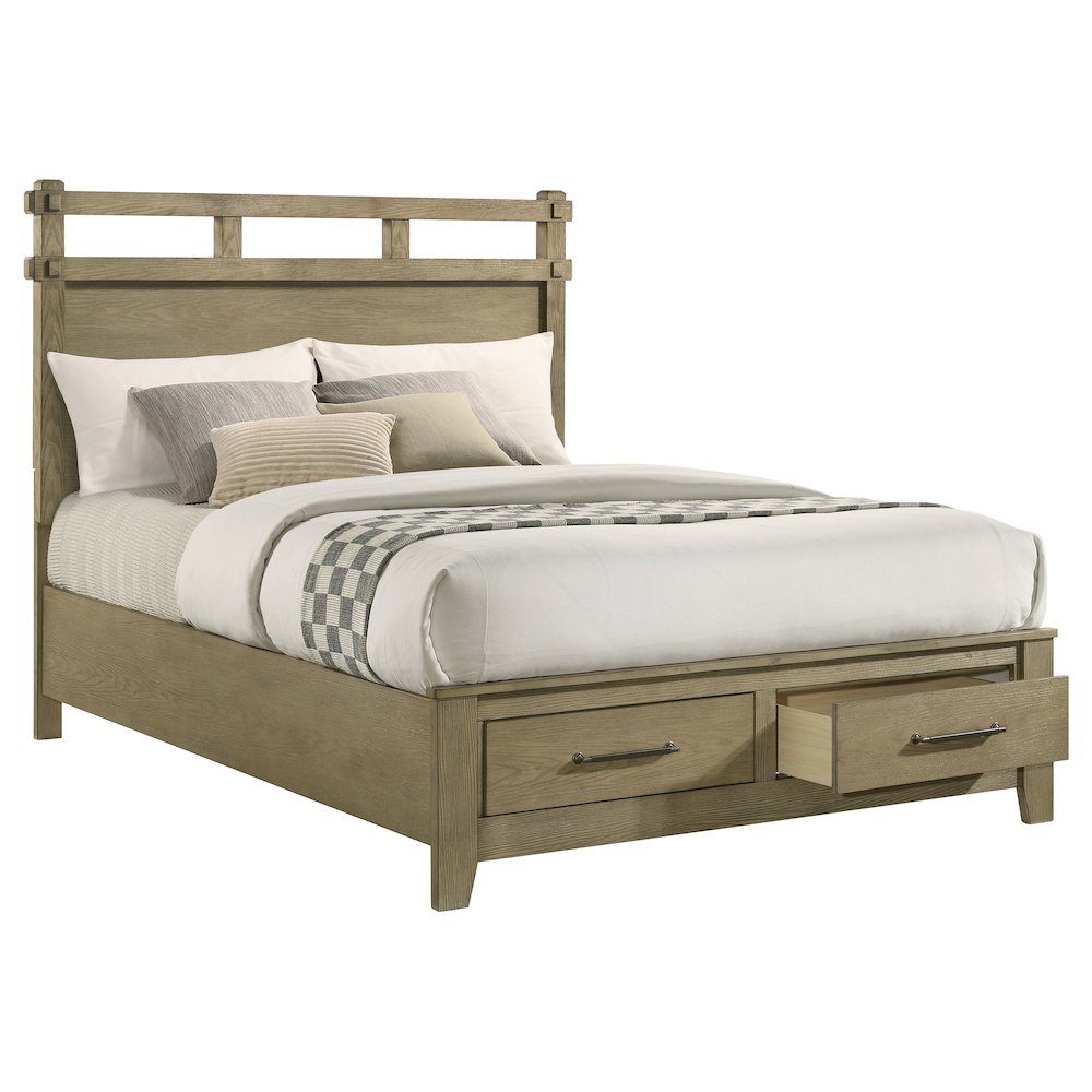 Hazlewood 59-inch Queen Panel Storage Bed Vineyard Oak. Picture 3