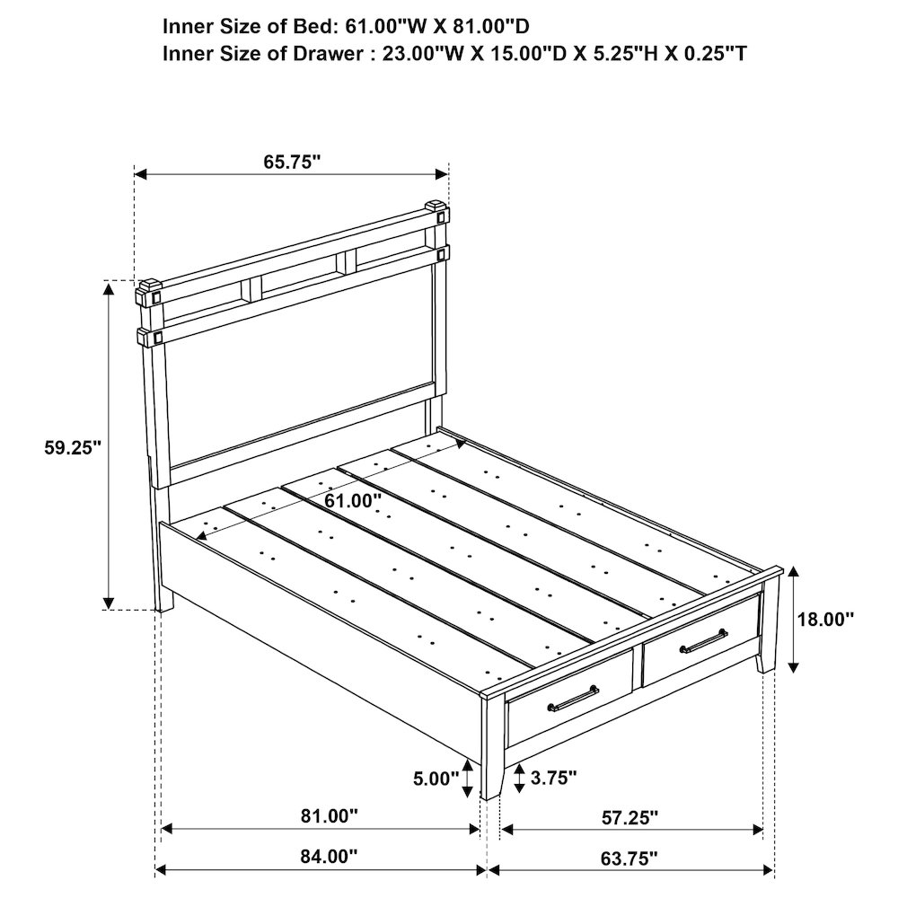Hazlewood 59-inch Queen Panel Storage Bed Vineyard Oak. Picture 9