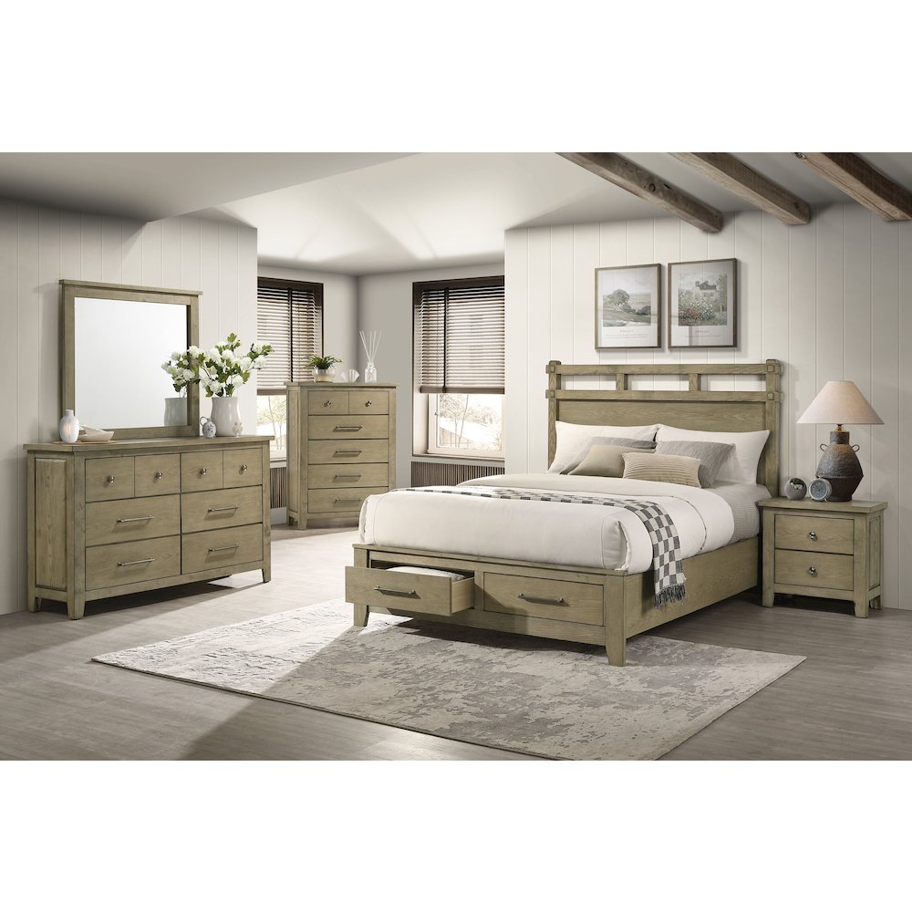 Hazlewood 59-inch Queen Panel Storage Bed Vineyard Oak. Picture 10