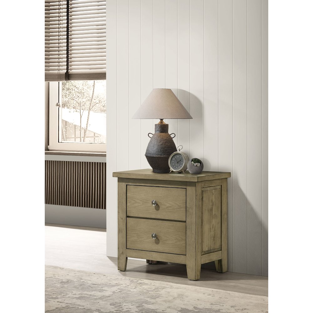 Hazlewood 2-drawer Nightstand Bedside Table Vineyard Oak. Picture 2