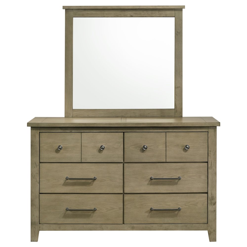 Hazlewood 6-drawer Bedroom Dresser with Mirror Vineyard Oak. Picture 3
