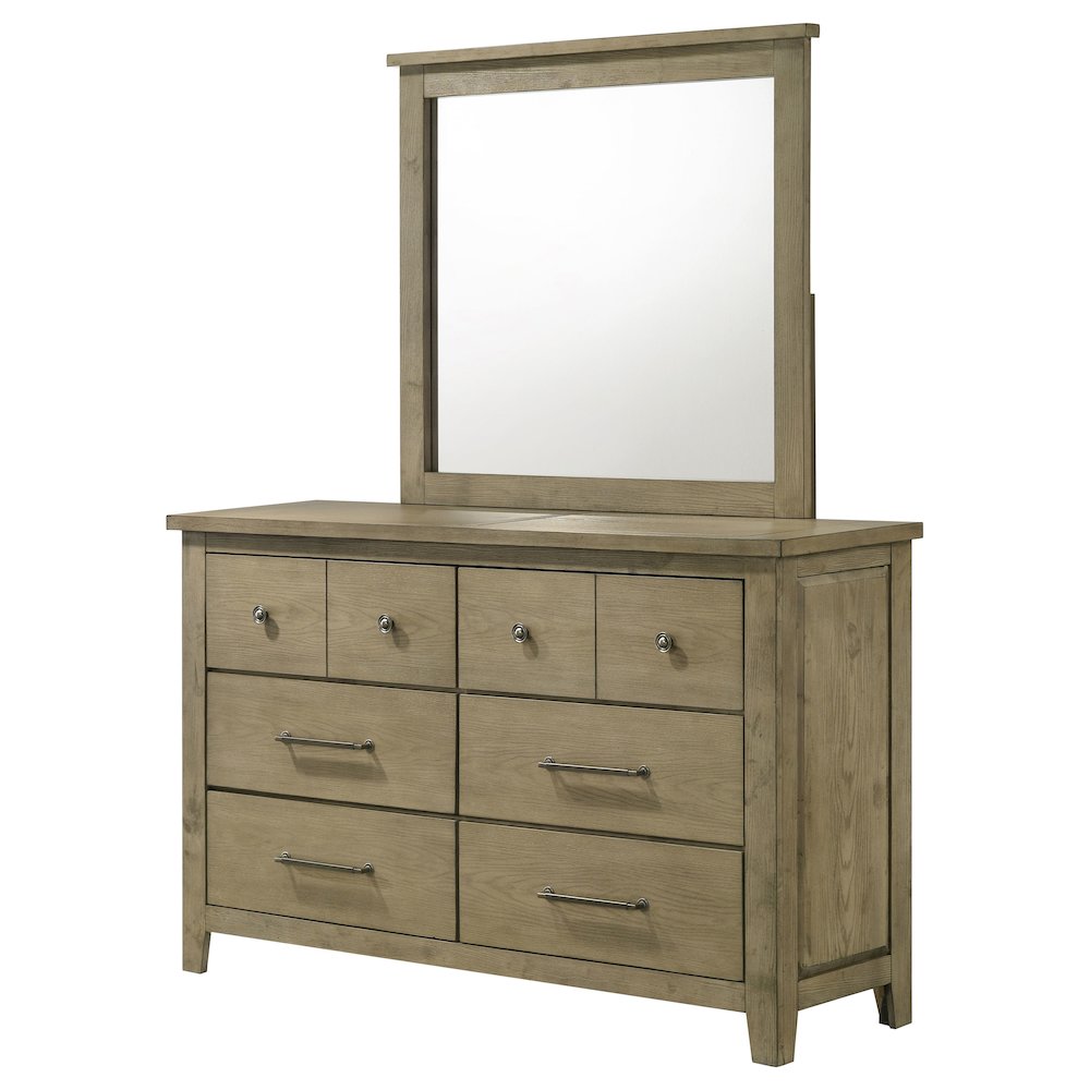Hazlewood 6-drawer Bedroom Dresser with Mirror Vineyard Oak. Picture 4