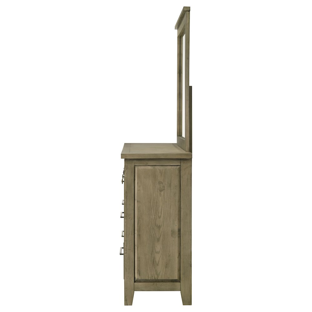 Hazlewood 6-drawer Bedroom Dresser with Mirror Vineyard Oak. Picture 5