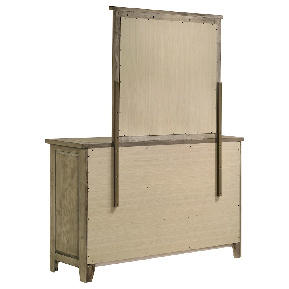 Hazlewood 6-drawer Bedroom Dresser with Mirror Vineyard Oak. Picture 6
