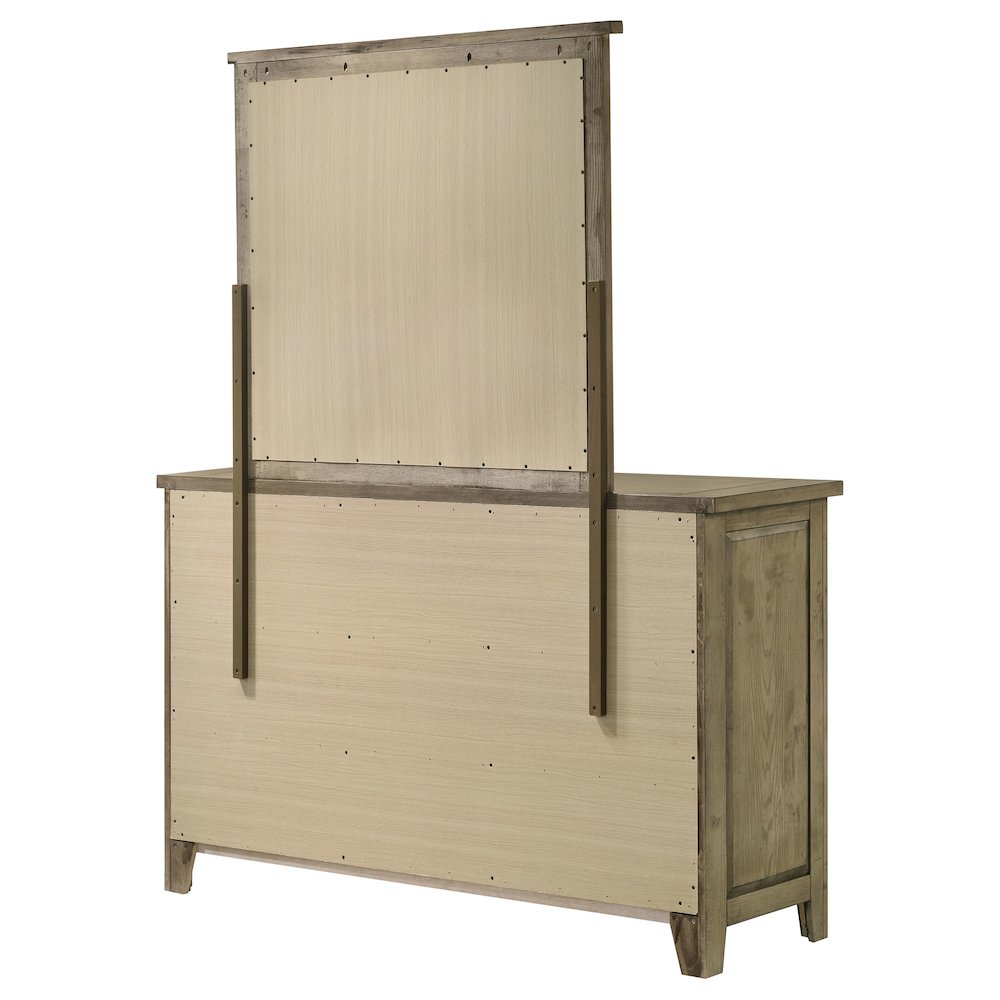 Hazlewood 6-drawer Bedroom Dresser with Mirror Vineyard Oak. Picture 8