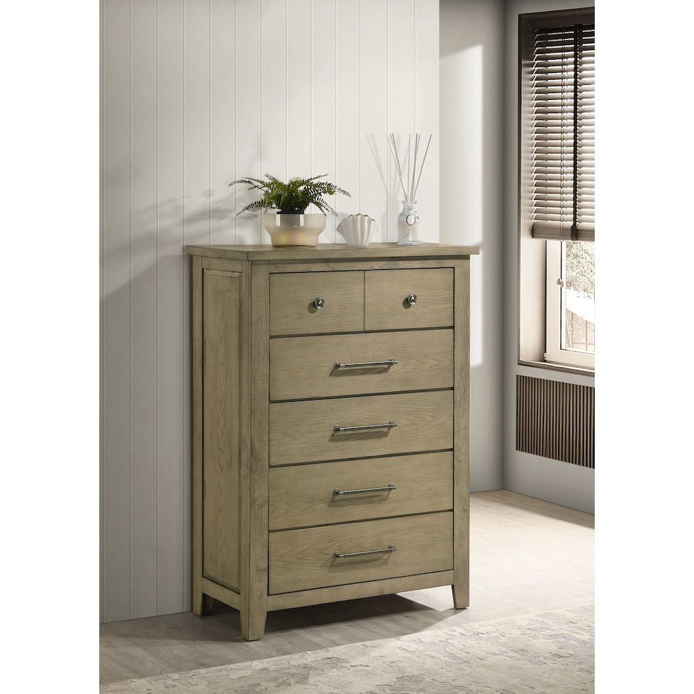 Hazlewood 5-drawer Bedroom Chest of Drawers Vineyard Oak. Picture 2