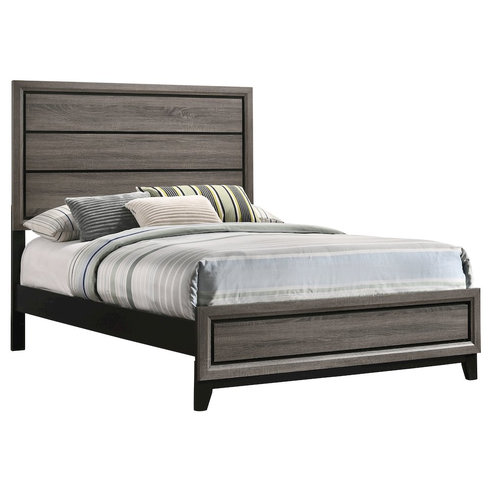 Watson Wood Full Panel Bed Grey Oak. Picture 3
