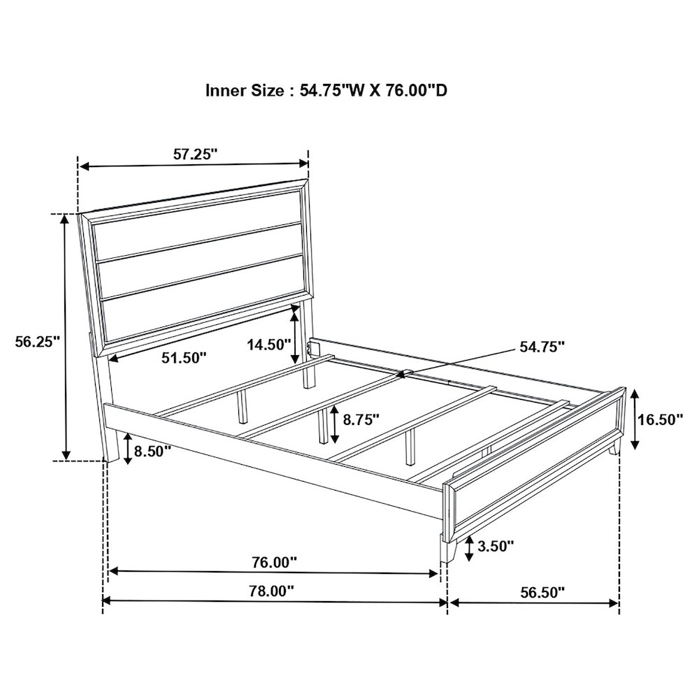 Watson Wood Full Panel Bed Grey Oak. Picture 10