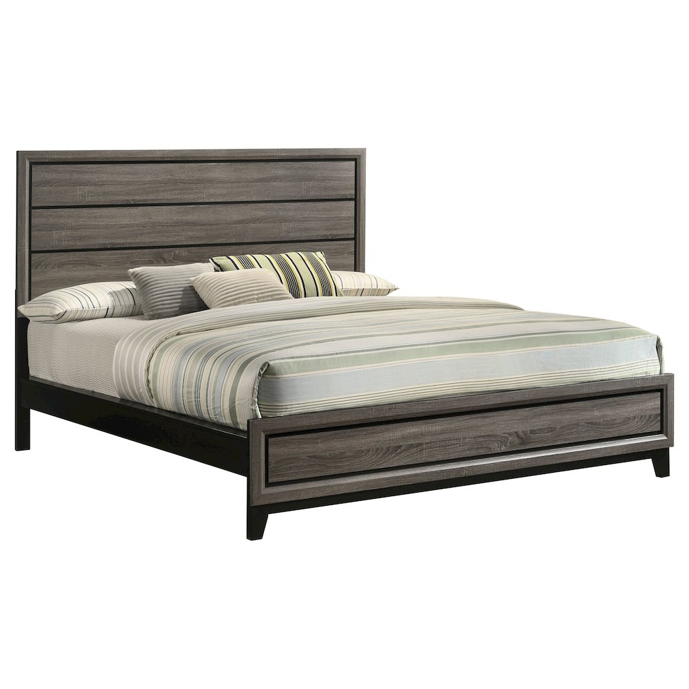 Watson Wood California King Panel Bed Grey Oak. Picture 3