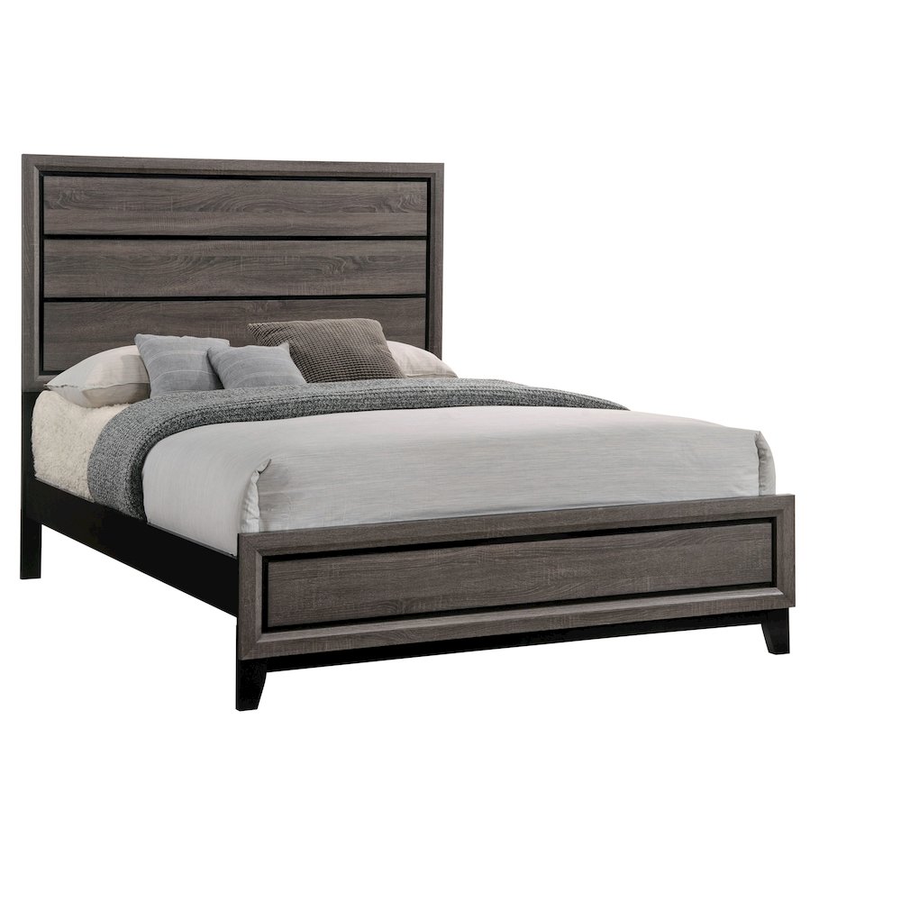Watson Wood Queen Panel Bed Grey Oak. Picture 3