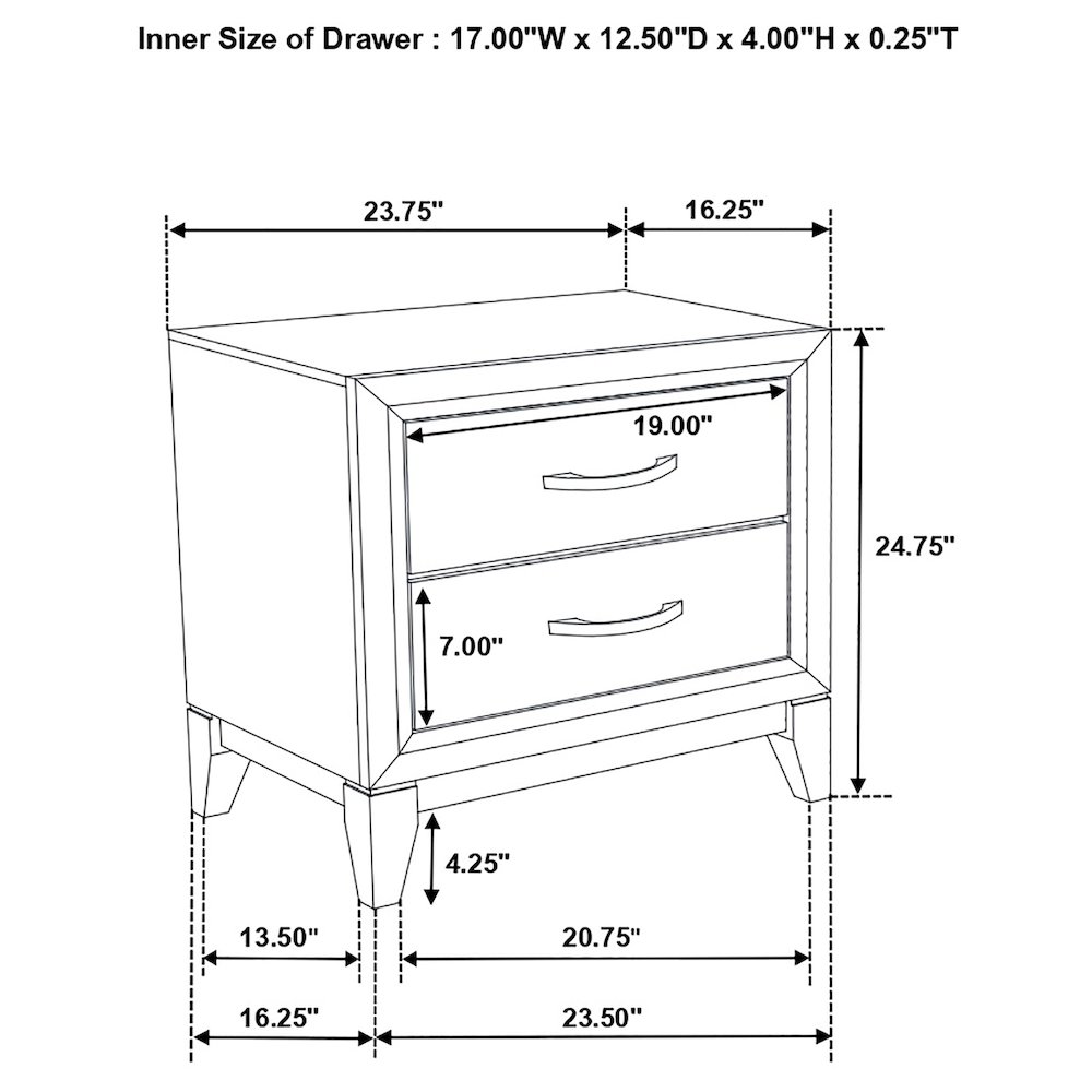 Watson 2-drawer Nightstand Grey Oak. Picture 13