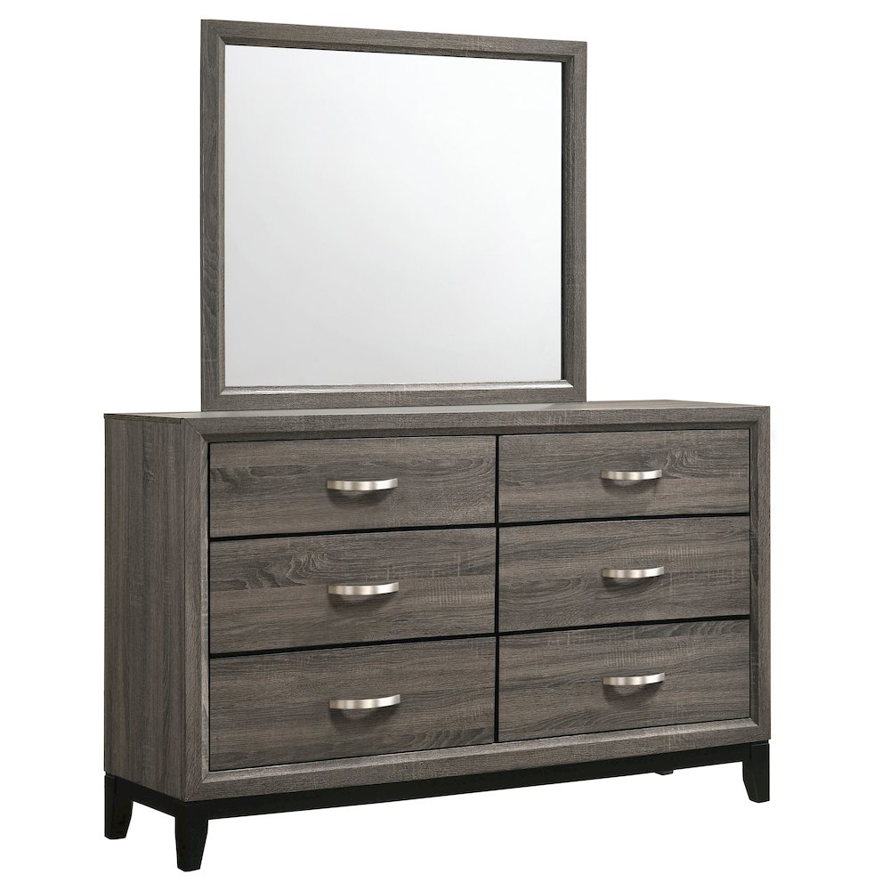 Watson 6-drawer Dresser with Mirror Grey Oak. Picture 1