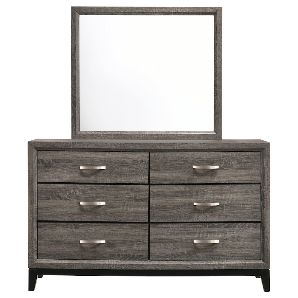 Watson 6-drawer Dresser with Mirror Grey Oak. Picture 3
