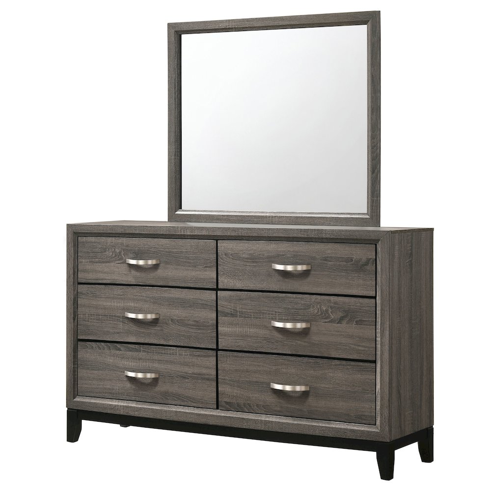 Watson 6-drawer Dresser with Mirror Grey Oak. Picture 4