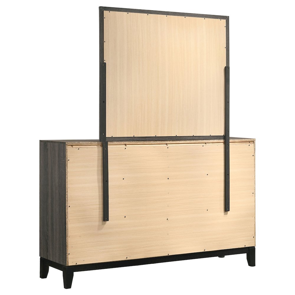 Watson 6-drawer Dresser with Mirror Grey Oak. Picture 6