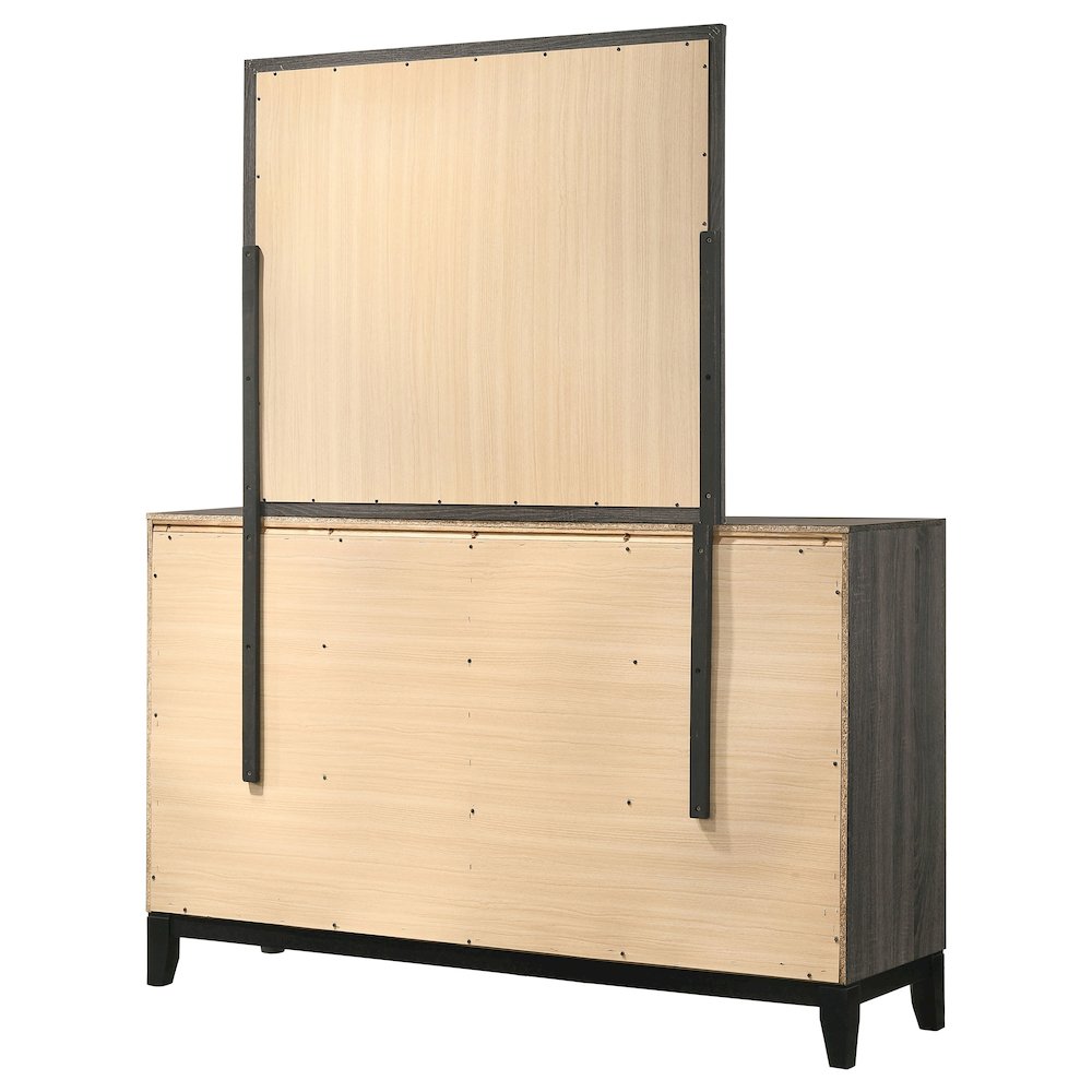 Watson 6-drawer Dresser with Mirror Grey Oak. Picture 8