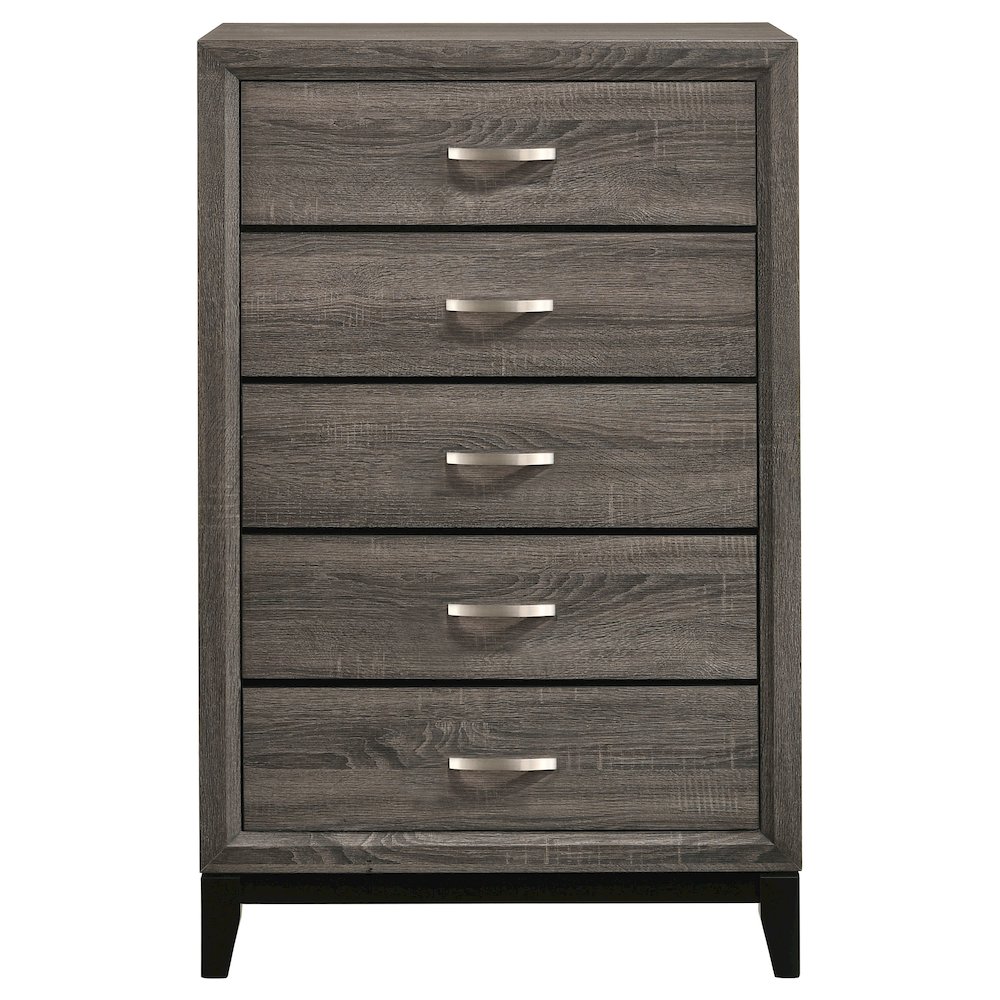 Watson 5-drawer Bedroom Chest Grey Oak. Picture 3