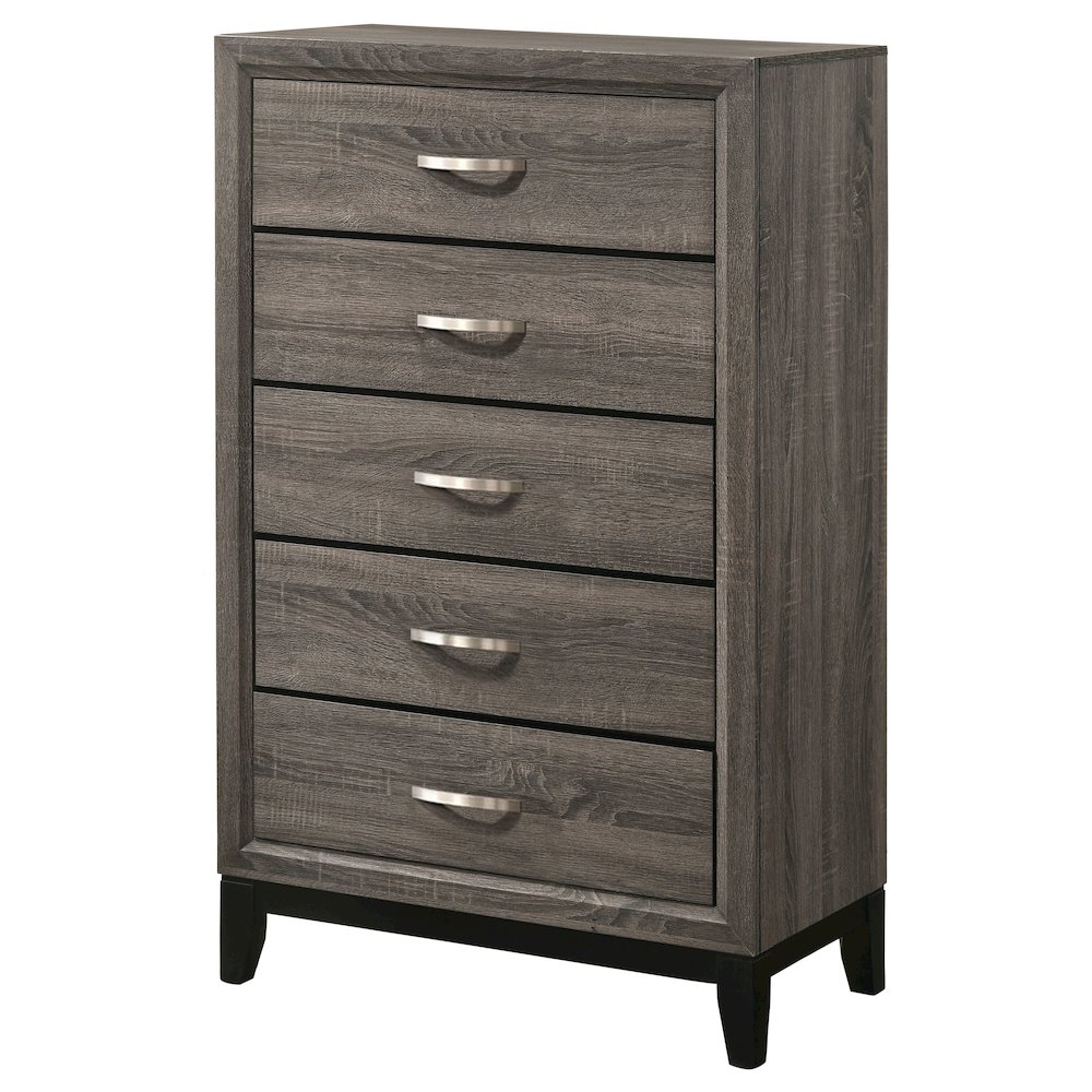 Watson 5-drawer Bedroom Chest Grey Oak. Picture 4