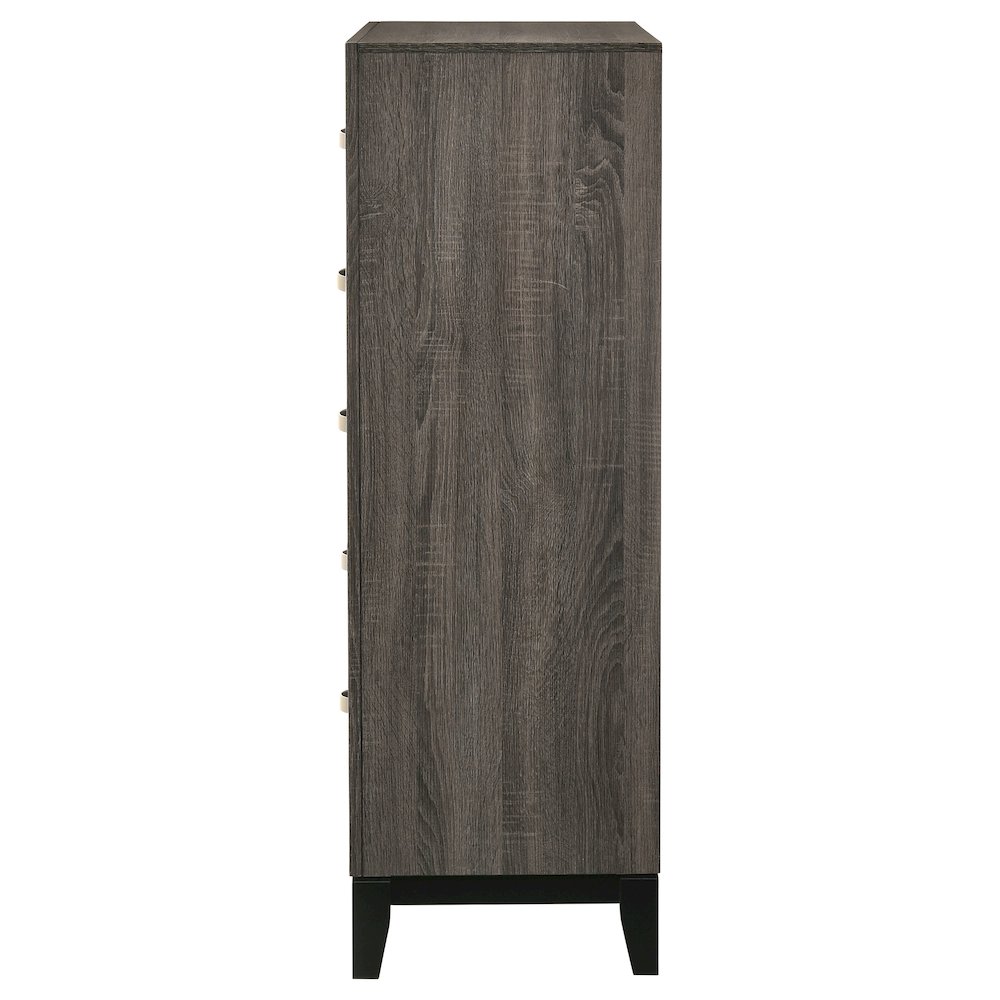 Watson 5-drawer Bedroom Chest Grey Oak. Picture 5