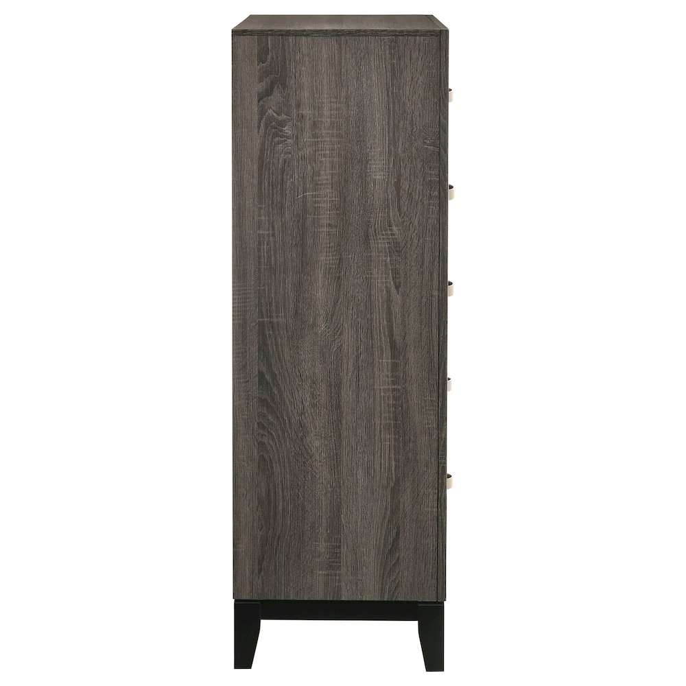 Watson 5-drawer Bedroom Chest Grey Oak. Picture 9
