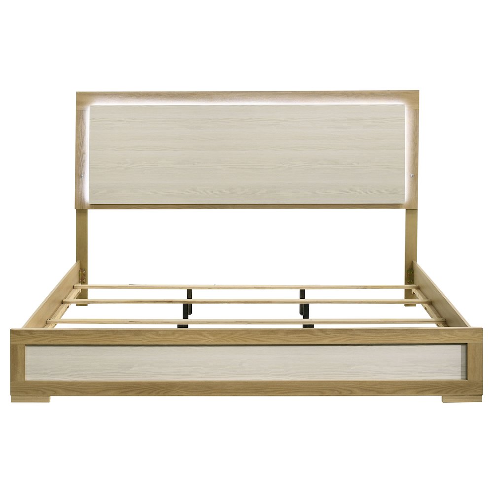 Hyland Eastern King Panel Bed LED Headboard Natural. Picture 4