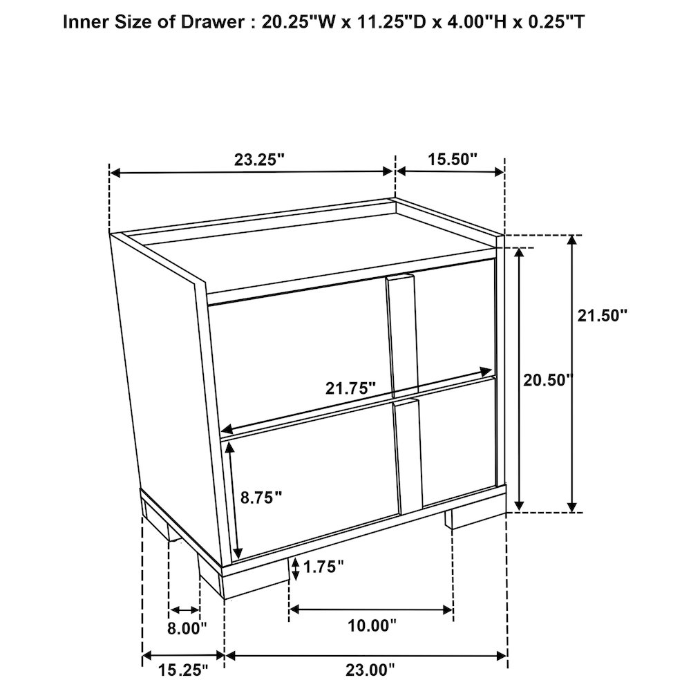 Hyland 2-drawer Nightstand Bedside Table Natural. Picture 15