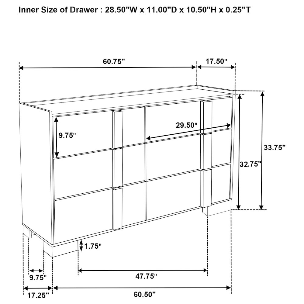 Hyland 6-drawer Dresser Natural. Picture 15