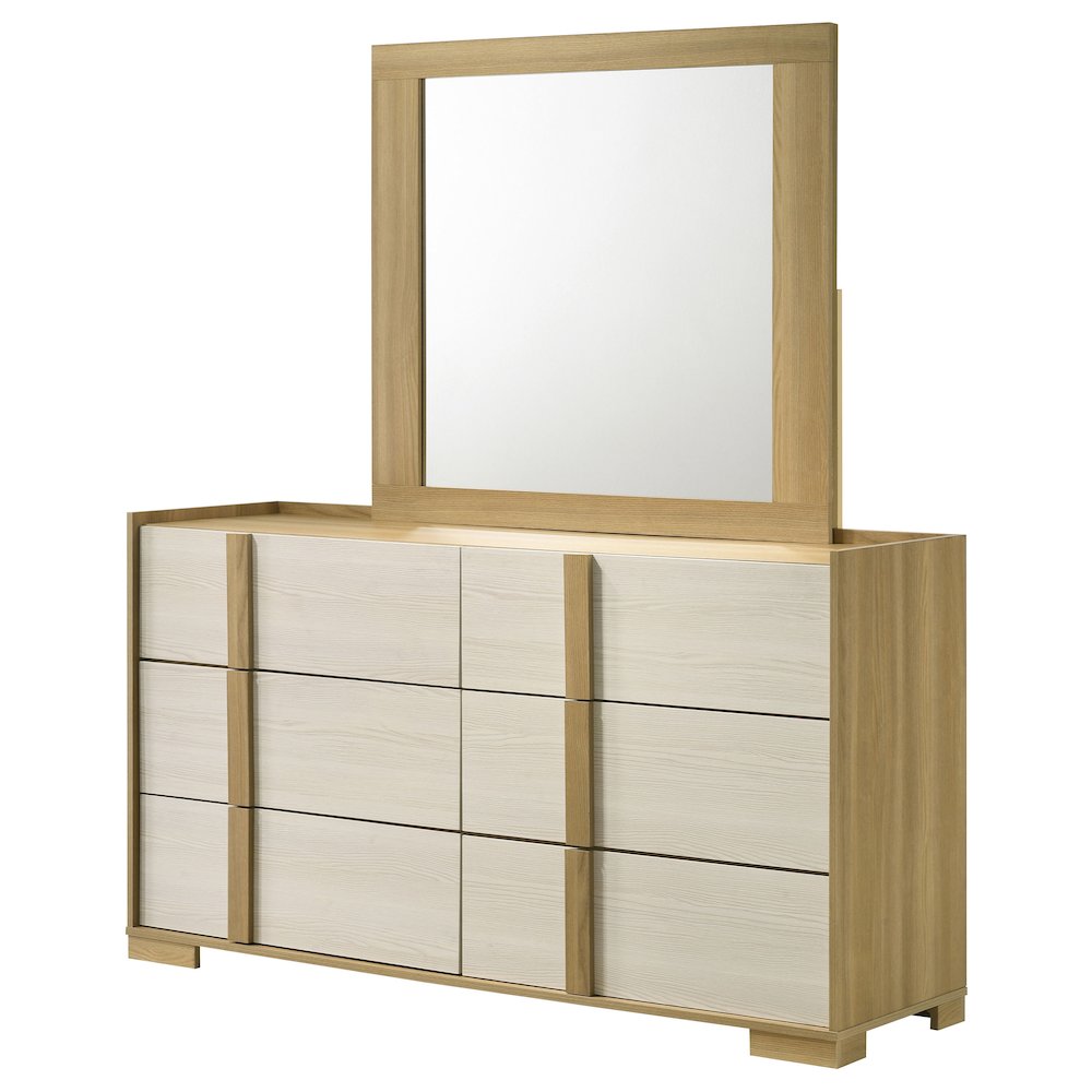 Hyland 6-drawer Dresser with Mirror Natural. Picture 4