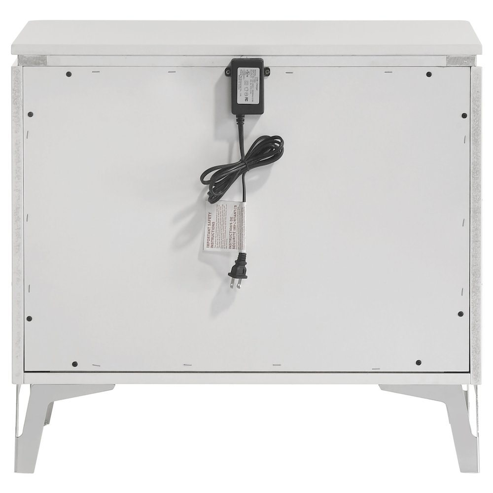 Cassia 2-drawer Nightstand Bedside Table White High Gloss. Picture 5