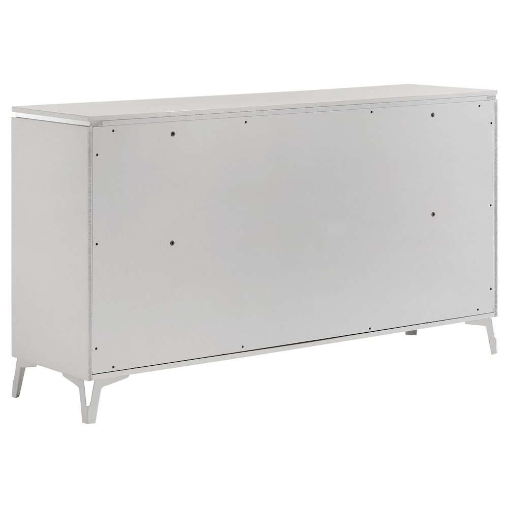 Cassia 6-drawer Bedroom Dresser Cabinet White High Gloss. Picture 4