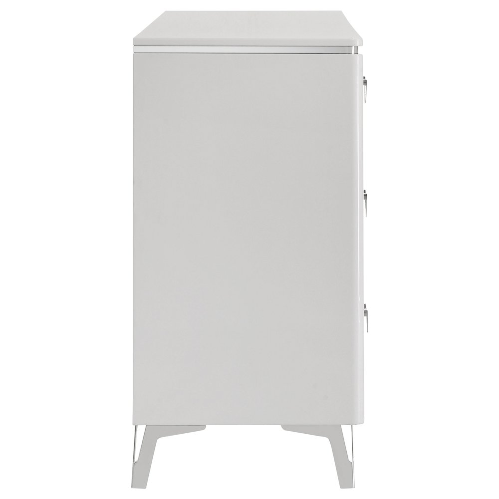 Cassia 6-drawer Bedroom Dresser Cabinet White High Gloss. Picture 6
