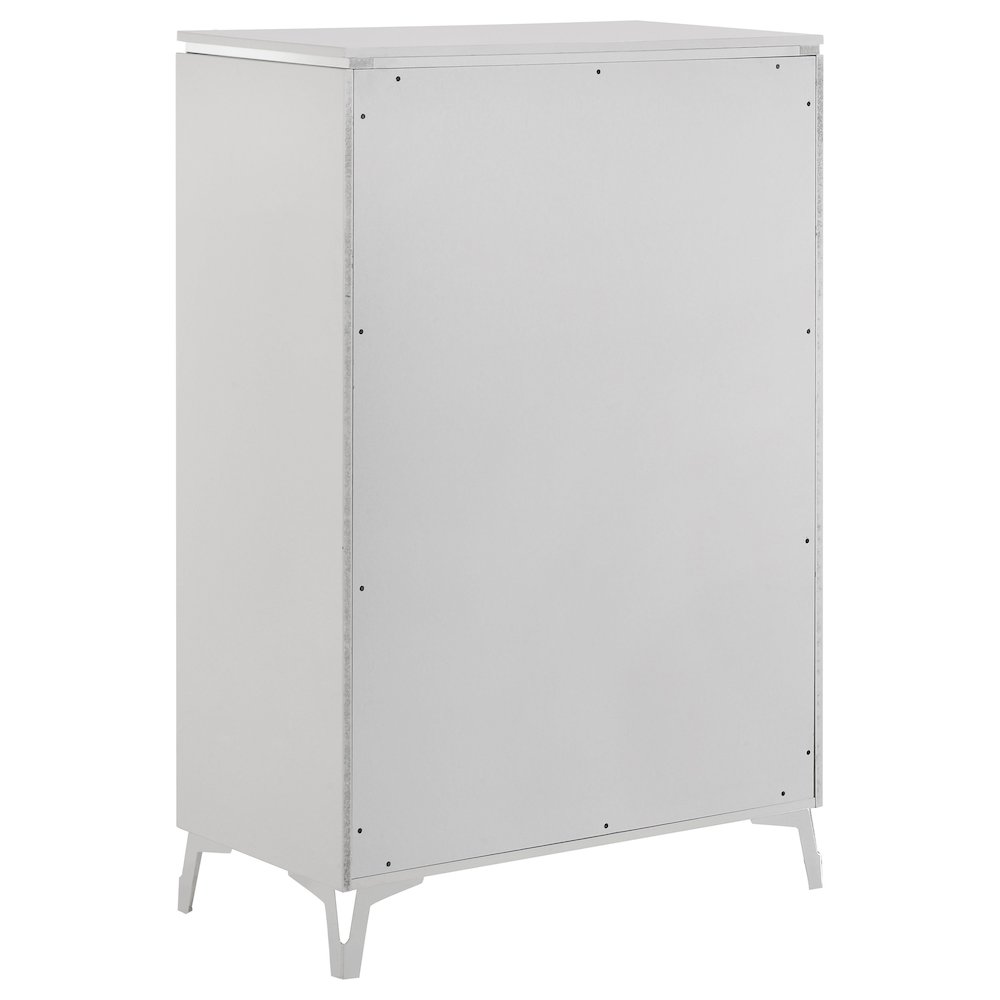 Cassia 5-drawer Bedroom Chest of Drawers White High Gloss. Picture 4