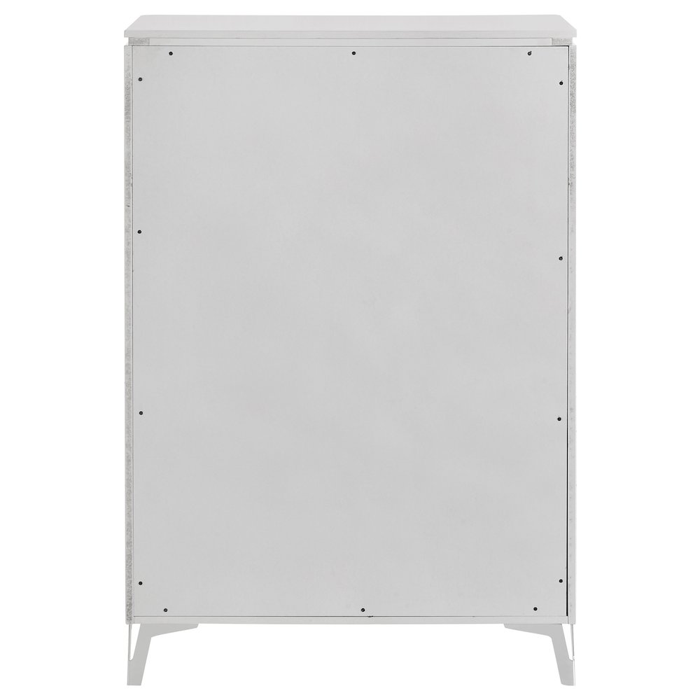 Cassia 5-drawer Bedroom Chest of Drawers White High Gloss. Picture 5