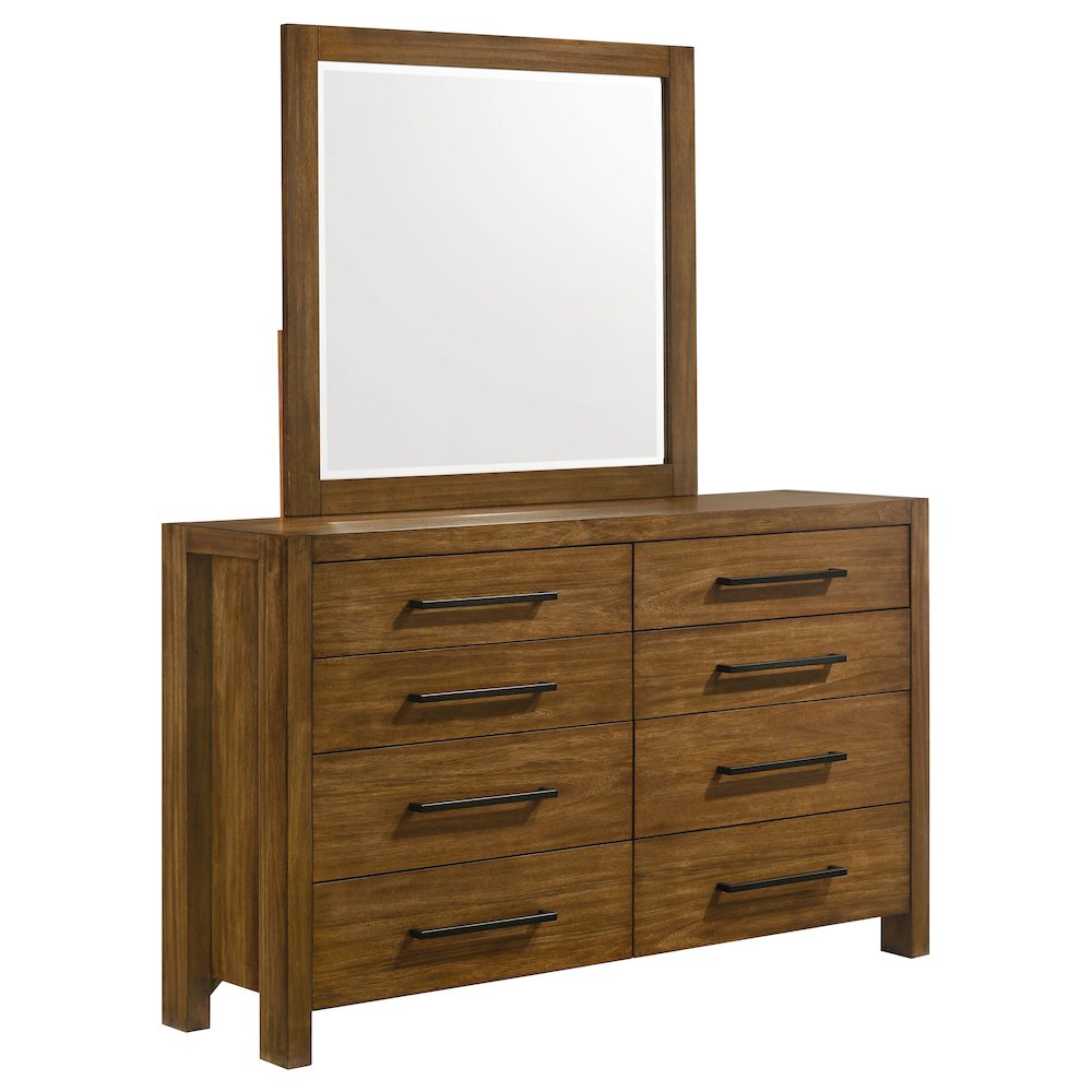 Adderley 8-drawer Bedroom Dresser and Mirror Warm Brown. Picture 1