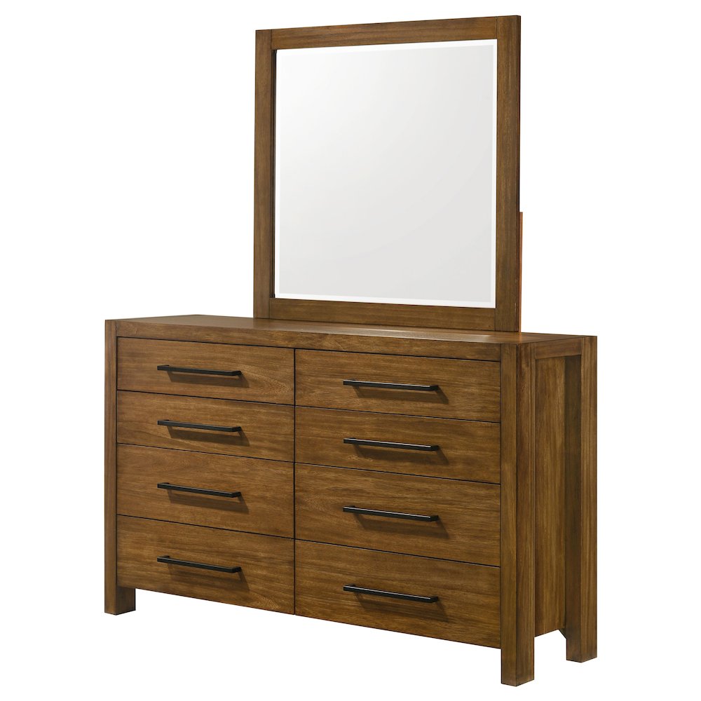 Adderley 8-drawer Bedroom Dresser and Mirror Warm Brown. Picture 3