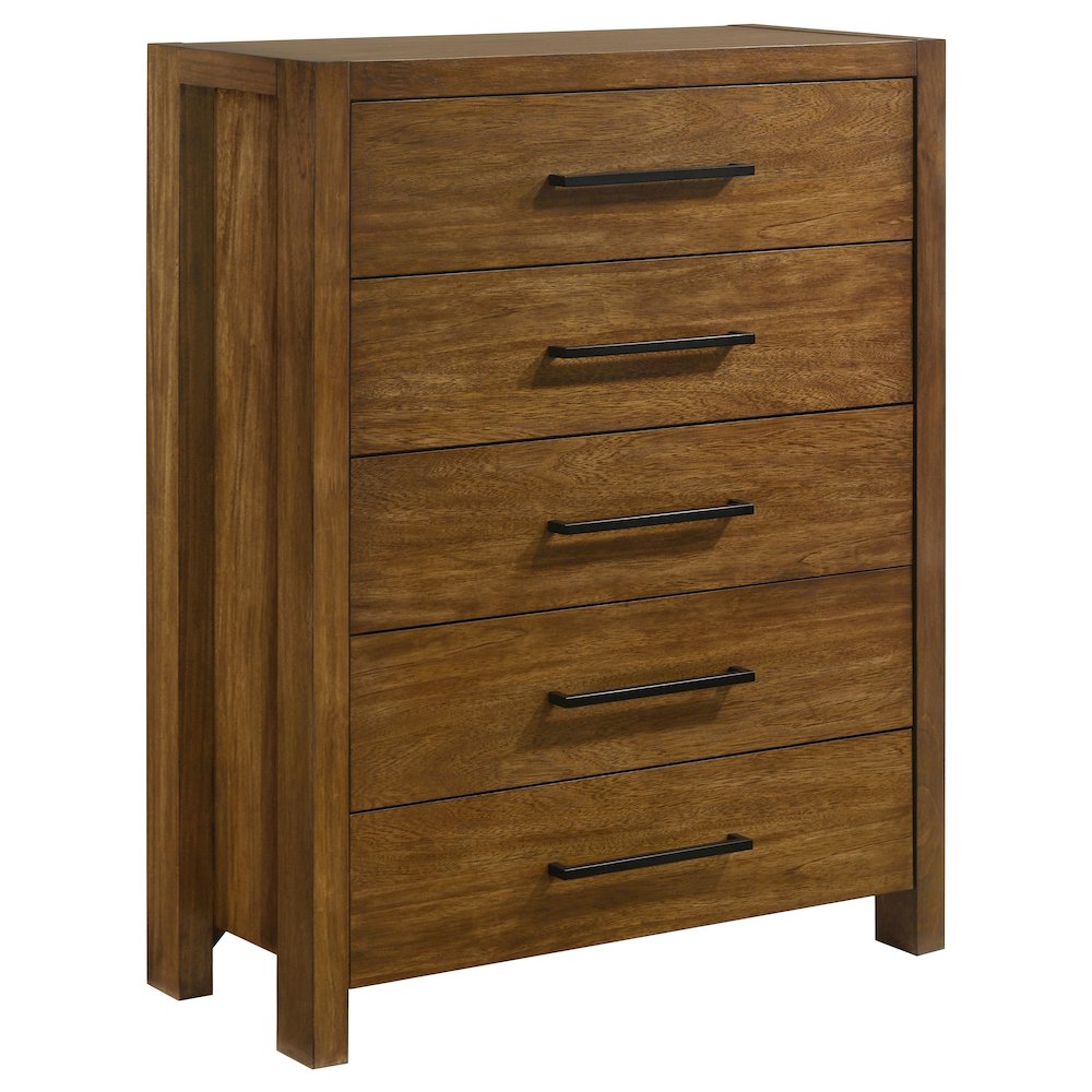 Adderley 5-drawer Bedroom Chest of Drawers Warm Brown. Picture 1