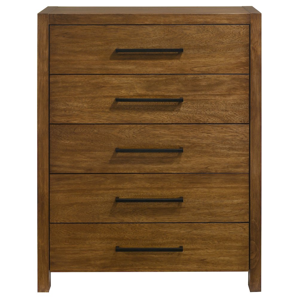 Adderley 5-drawer Bedroom Chest of Drawers Warm Brown. Picture 2