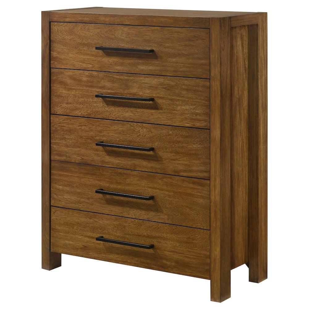 Adderley 5-drawer Bedroom Chest of Drawers Warm Brown. Picture 3
