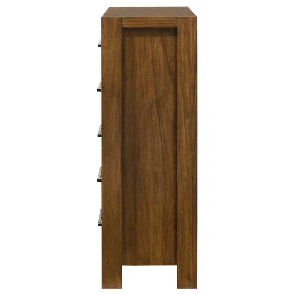 Adderley 5-drawer Bedroom Chest of Drawers Warm Brown. Picture 4