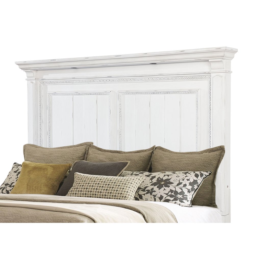 McKinney Eastern King LED Light Panel Bed Vintage White. Picture 8