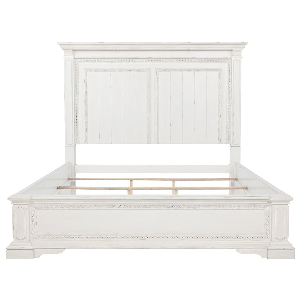McKinney Queen LED Light Panel Bed Vintage White. Picture 4