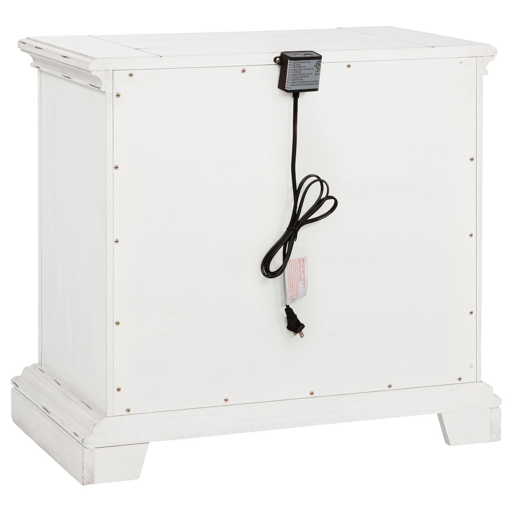 McKinney 2-drawer Nightstand with Dual USB Vintage White. Picture 6