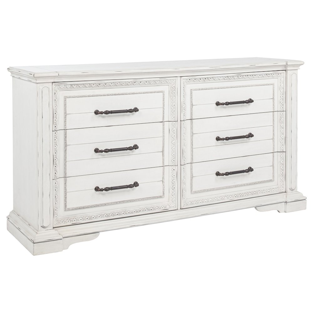 McKinney 6-drawer Bedroom Dresser Cabinet Vintage White. Picture 1