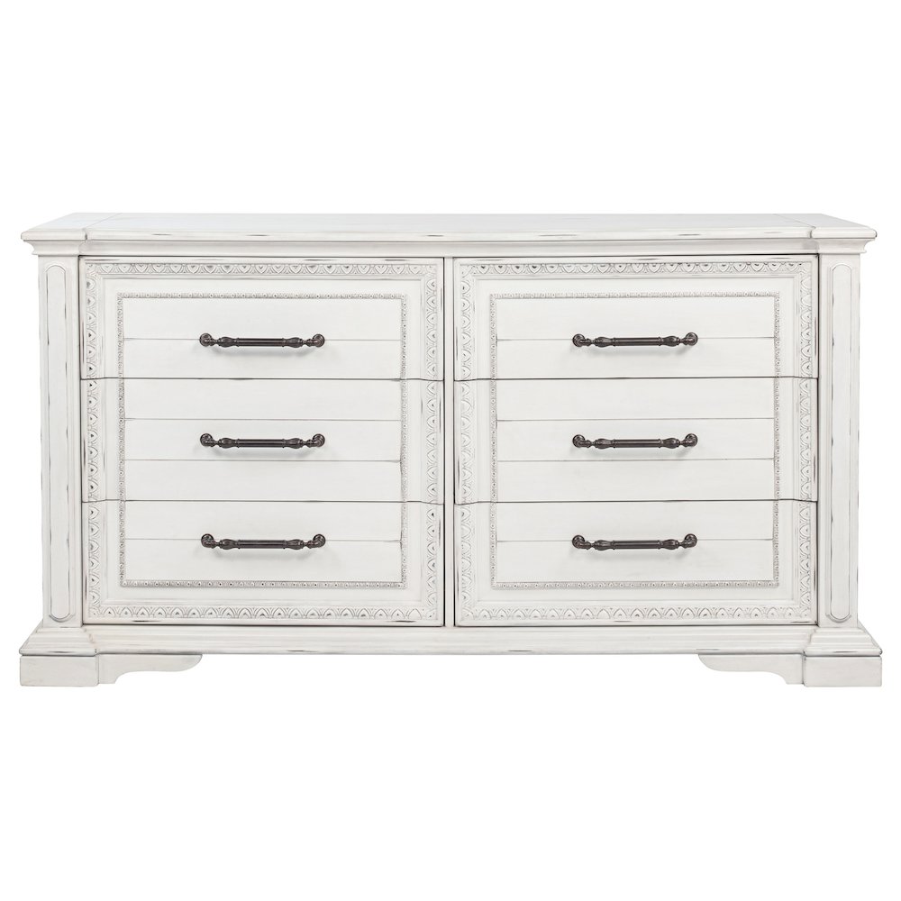 McKinney 6-drawer Bedroom Dresser Cabinet Vintage White. Picture 3