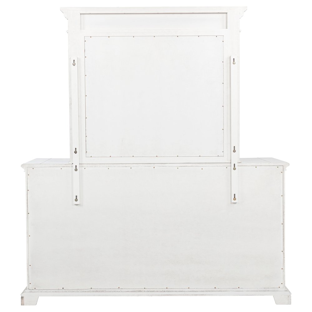 McKinney 6-drawer Bedroom Dresser with Mirror Vintage White. Picture 7
